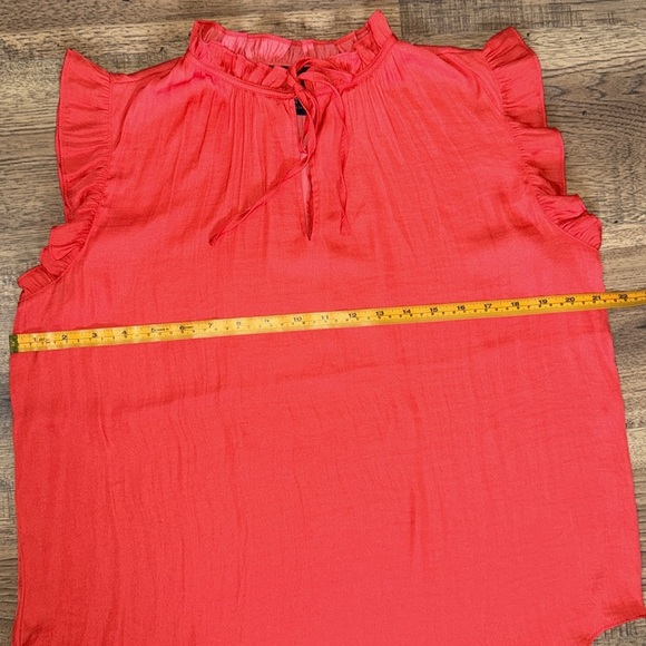Women's Red Ruffle Sleeve Top - Picture 2 of 4